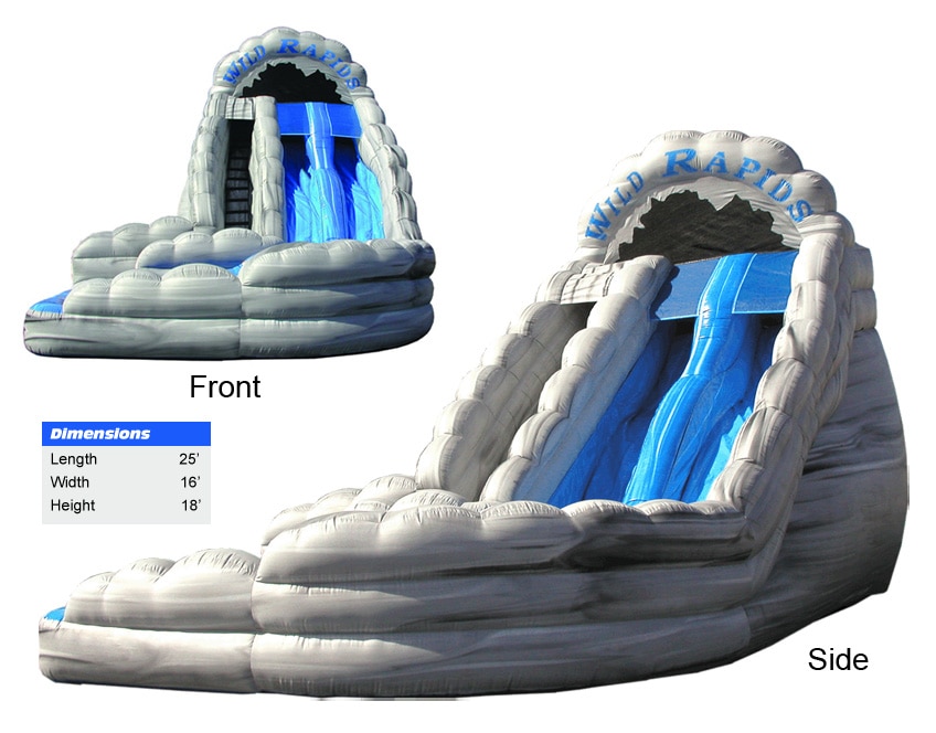22' Inflatable Water Slide With Pool Grey Blue - Image 2